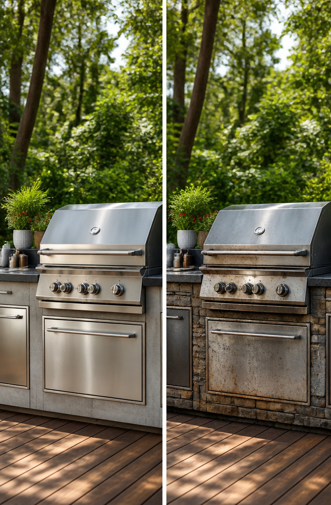 A high-end Twin Eagles Eagle One 42-Inch built-in BBQ grill.