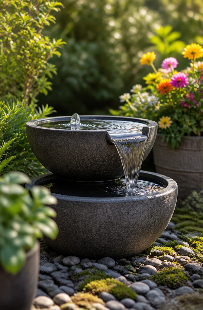 10 Outdoor Space Ideas for 2026: Backyard Design & Decor Tips 10 A recirculating fountain set in a garden space.