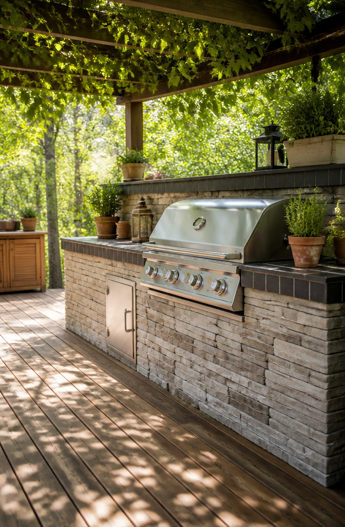 AOG T-Series 36″ Built-In Natural Gas Grill with a backburner.