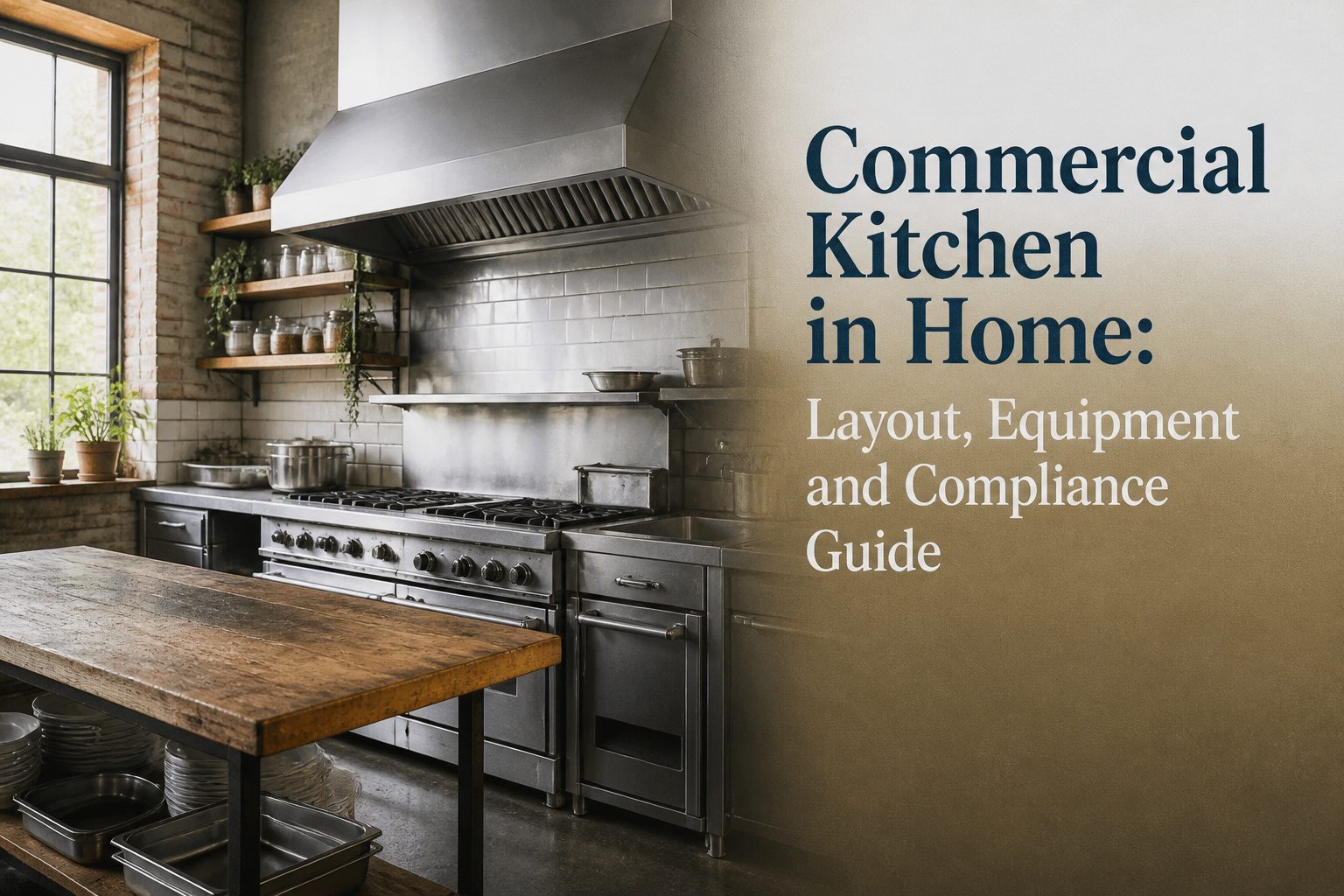 High-tech kitchen with commercial-grade appliances and organized workflow.